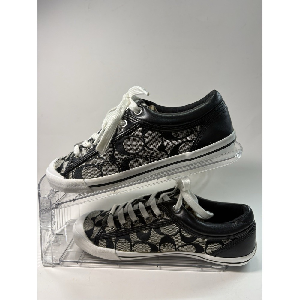 Coach Francesca Signature Monogram Sneakers Women 7B Black A5012